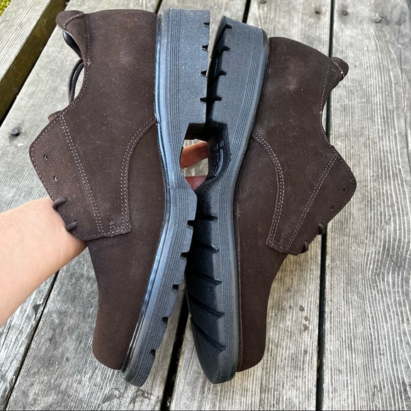 Doc Martens Burnt Oak Suede Leather Super Buck 4 Blind Eyelet Shoe Vintage Sz 12 - Picture 10 of 16